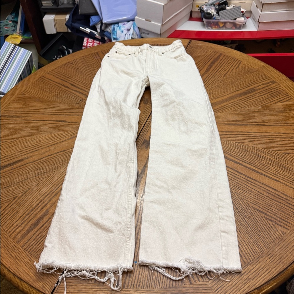 Abercrombie & Fitch Cream Flare Jeans